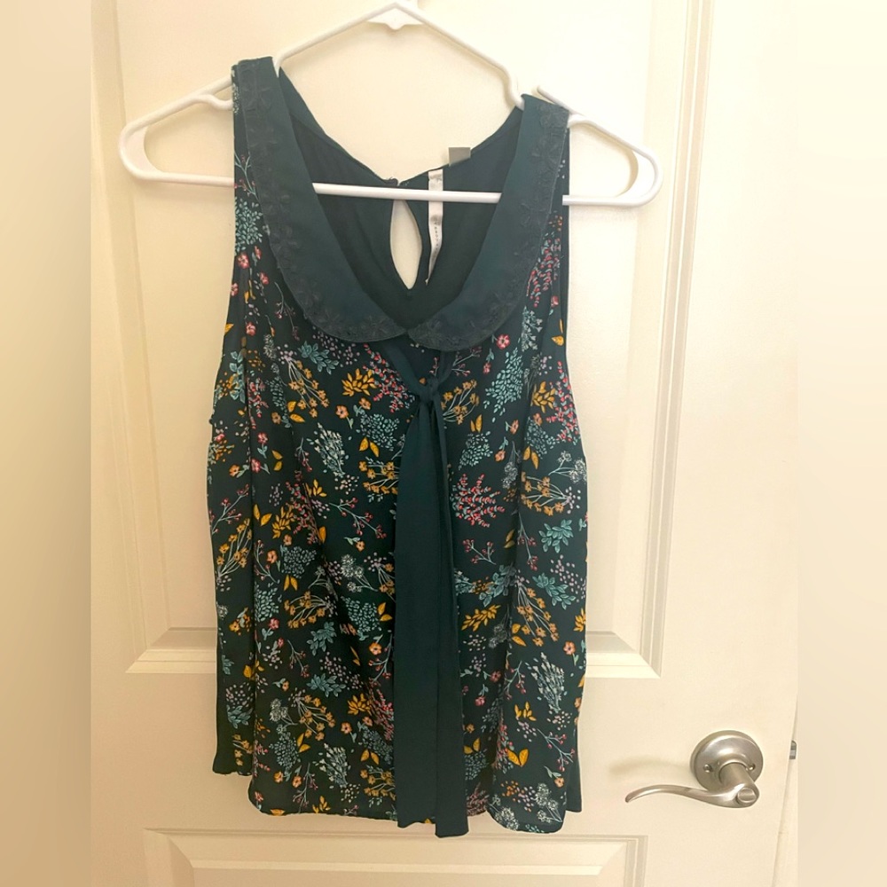 Floral Sleeveless Top - Green
